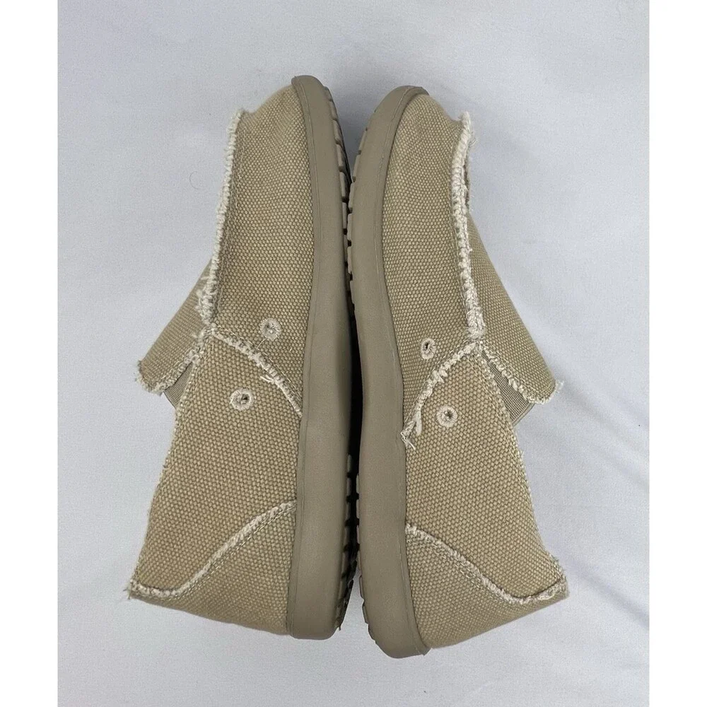 Crocs Mens Santa‎ Cruz Khaki Slip-On Loafer Size 7 M EUC